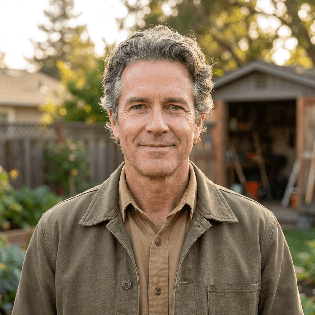 Michael Tremblay outdoors near his home